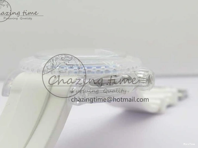 MiroTime 0129 Durable Submariner Phantomlab Transparent KZF Best Edition Blue Moon Dial on White Rubber Strap VR 2564